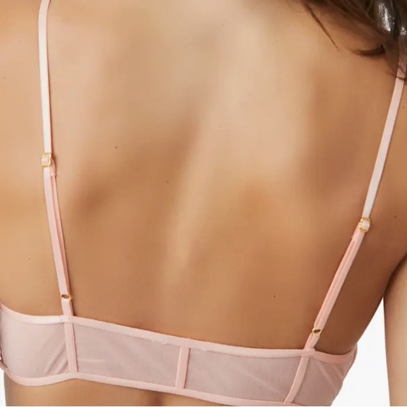 NWOT Intimately Free People Pink Frosting Moonlight Mesh Bra - Picture 2 of 11